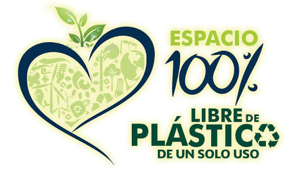 Distintivo Espacio 100% libre de plástico de un solo uso